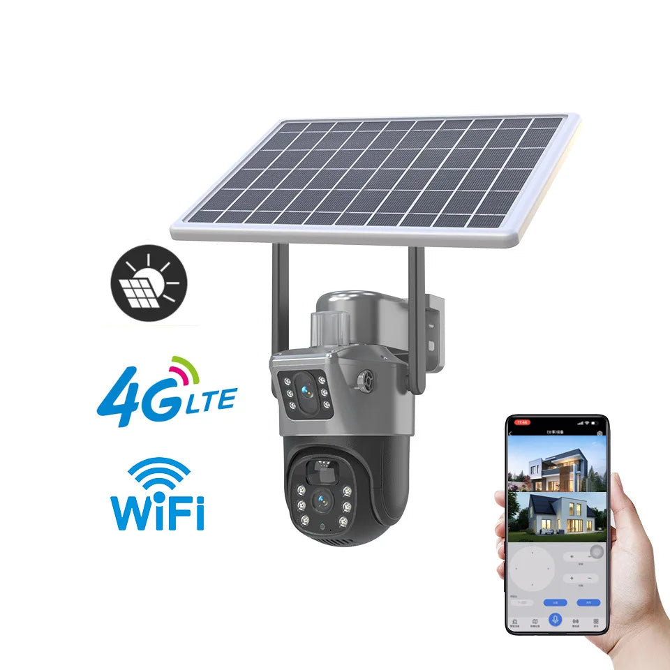 Cámara Solar 4G/WiFi Panorámica 360° Sin Cables