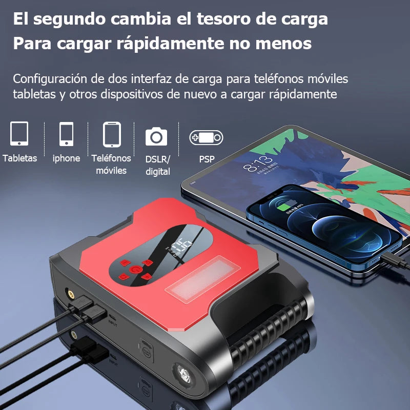 Arrancador De Vehículos Para Emergencias 4 Funciones En 1