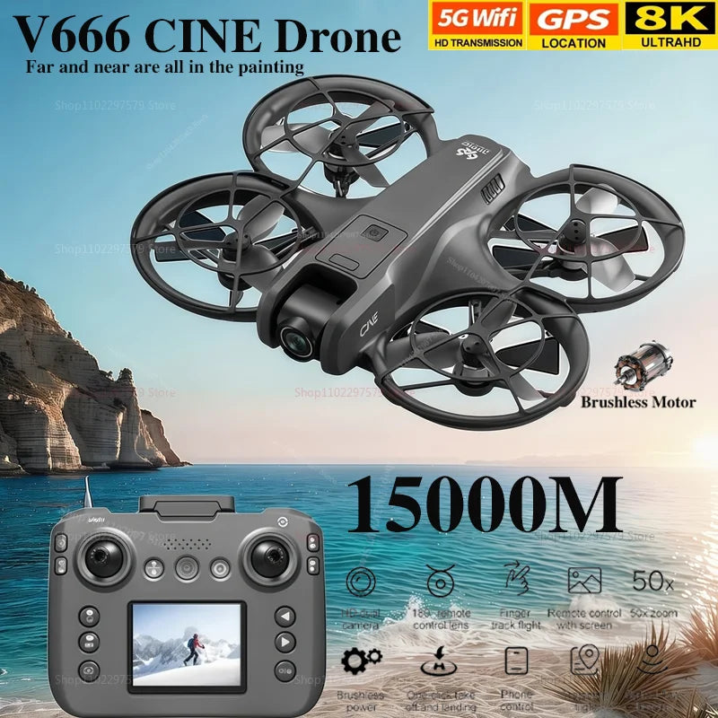 Dron Mini Rc V666 WiFi 8K HD con Doble Cámara
