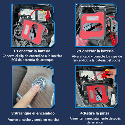Arrancador De Vehículos Para Emergencias 4 Funciones En 1