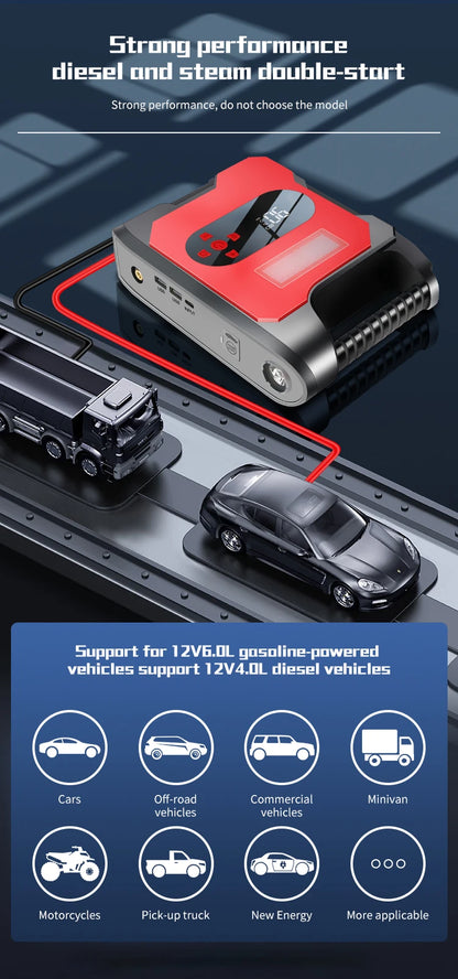 Arrancador De Vehículos Para Emergencias 4 Funciones En 1