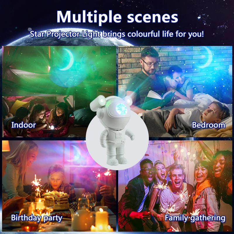 Nuevo Proyector Astronauta Con Auroras-Estrellas Y Nuevo Efecto Con Luna